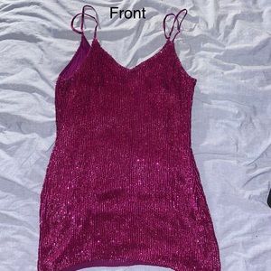 Purple sequin Retrofete mini dress